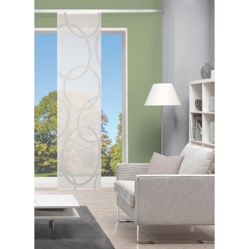4056751427609 - Schiebegardine HOME WOHNIDEEN PINALA Gardinen Gr 245 cm Paneelwagen 60 cm grau Schiebegardinen transparent Schiebevorhang Scherli
