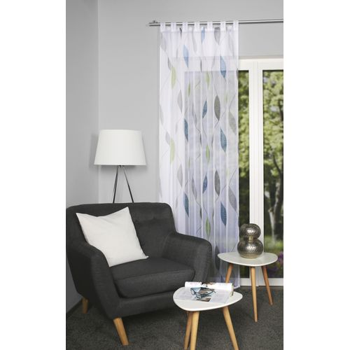 4056751420198 - Gardine HOME WOHNIDEEN PAOLO bunt (blau grün grün) B140cm H245cm Voile Obermaterial 100% Polyester Gardinen halbtransparent