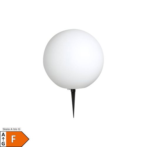 9007371464623 - Außenleuchte Steckleuchte Kugel Gartenlampe mit Strom Leuchtkugeln für Garten Erdspieß weiß 1x E27 DxH 40 x 56 cm Außen