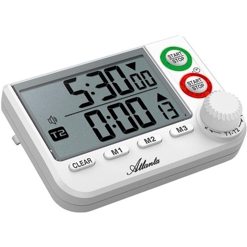 4026934238001 - Kurzzeitmesser ATLANTA 238 grau (weiß grau) Wecker mit digitaler Anzeige Beleuchtung Weckwiederholung Küche 4026934238001 - Kurzzeitmesser ATLANTA 238 grau (weiß grau) Wecker mit digitaler Anzeige Beleuchtung Weckwiederholung Küche