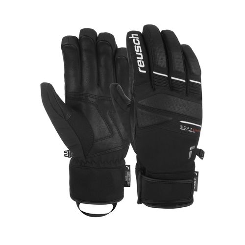 4060485517963 - Skihandschuhe REUSCH Thunder R-TEX XT Damen Gr 105 grau (schwarz weiß) 80% Polyester 14% Ziegenleder 3% Polyurethan 3% Elasthan unifarben Klassisch Handschuhe mit wasser- und winddichter Membran