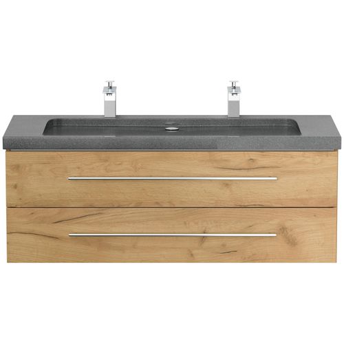 4251982676998 - Badmöbel Granit G654 YAMO 130 cm 2 Hahnlöcher SoftClose weiß hochglanz 4251982676998 - Badmöbel Granit G654 YAMO 130 cm 2 Hahnlöcher SoftClose weiß hochglanz