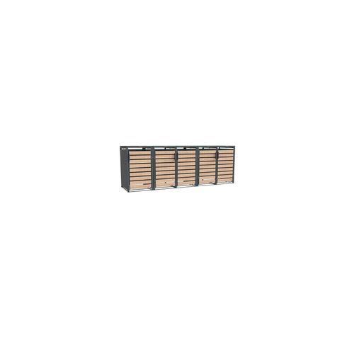 4260280778334 - Mülltonnenbox Lacina 5x 240 L Holzoptik 80x332x116cm 4260280778334 - Mülltonnenbox Lacina 5x 240 L Holzoptik 80x332x116cm