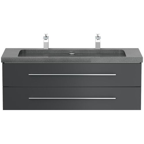 4251982676981 - Badmöbel Granit G654 YAMO 130 cm 2 Hahnlöcher SoftClose weiß hochglanz 4251982676981 - Badmöbel Granit G654 YAMO 130 cm 2 Hahnlöcher SoftClose weiß hochglanz