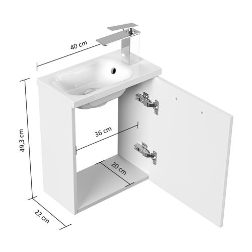 4251982674123 - Gäste WC Badmöbel Pieni Slimline 40cm SoftClose weiß hochglanz 4251982674123 - Gäste WC Badmöbel Pieni Slimline 40cm SoftClose weiß hochglanz