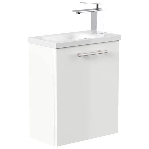 4251982674116 - Gäste WC Badmöbel Pieni Slimline 40cm SoftClose weiß hochglanz