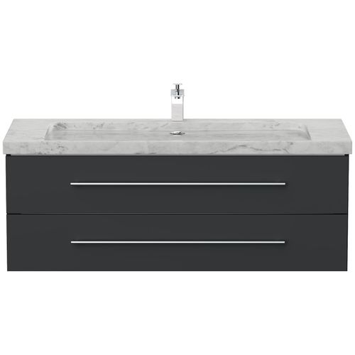 4251982676950 - Badmöbel Marmor Carrara White YAMO 130 cm 1 Hahnloch SoftClose weiß hochglanz 4251982676950 - Badmöbel Marmor Carrara White YAMO 130 cm 1 Hahnloch SoftClose weiß hochglanz