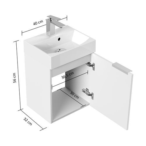 4251982674031 - Gäste WC Badmöbel Cubi Slimline 40cm SoftClose weiß hochglanz 4251982674031 - Gäste WC Badmöbel Cubi Slimline 40cm SoftClose weiß hochglanz
