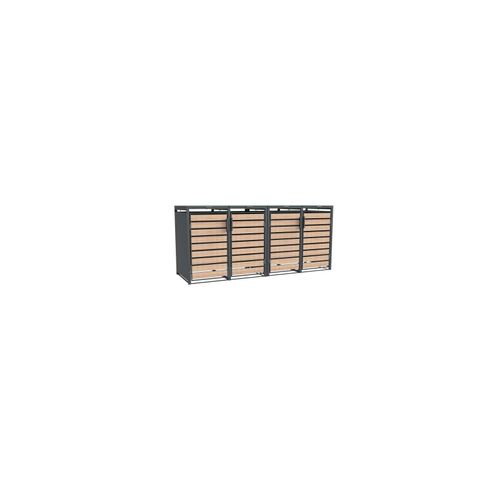 4260280778327 - Mülltonnenbox Lacina 4x 240 L Holzoptik 80x264x116cm 4260280778327 - Mülltonnenbox Lacina 4x 240 L Holzoptik 80x264x116cm