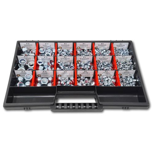 4270001267405 - Muttern Sortiment M4-M5-M6-M8-M10-M12 554 tlg Schraubenbox