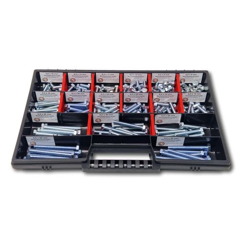 4270002651166 - Sechskantschrauben Sortiment M6    6mm-60mm 200 tlg Schraubenbox DIN 933 ISO4017 Vollgewindeschrauben Maschinenschrauben Gewindeschrauben Sechskantschrauben