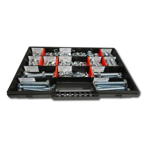4270002651234 - 400 tlg Sechskantschrauben Sortiment mit Muttern Unterlegscheiben Federringen M8    12mm-70mm Schrauben Set