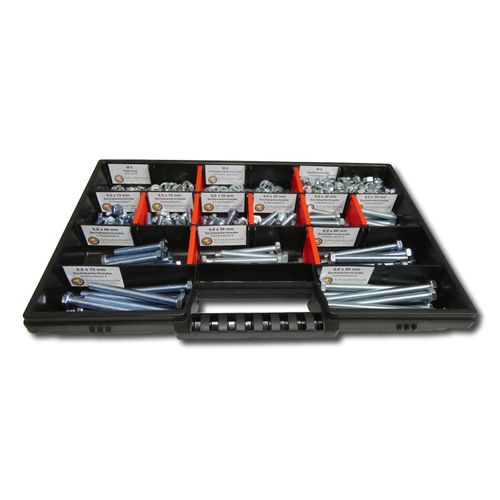 4270002651210 - 480 tlg Sechskantschrauben Sortiment mit Muttern Unterlegscheiben Federringen M6    12mm-80mm Schrauben Set DIN933 DIN934 DIN125 DIN127 Bolzen Vollgewindeschrauben Maschinenschrauben Gewindeschrauben