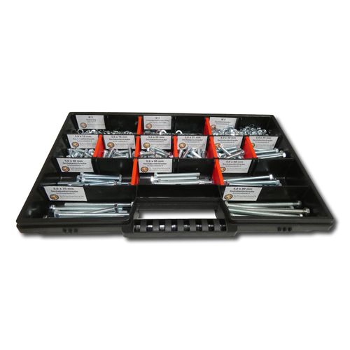 4270002651203 - 700 tlg Sechskantschrauben Sortiment mit Muttern Unterlegscheiben Federringen M5    12mm-80mm Schrauben Set