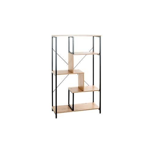 4001070374080 - Regal HAKU 4 Fachböden mit jeweils bis zu 40 kg Tragkraft B 740 x T 350 x H 1320 mm Stahl Holz schwarz helles Eiche-Dekor 4001070374080 - Regal HAKU 4 Fachböden mit jeweils bis zu 40 kg Tragkraft B 740 x T 350 x H 1320 mm Stahl Holz schwarz helles Eiche-Dekor