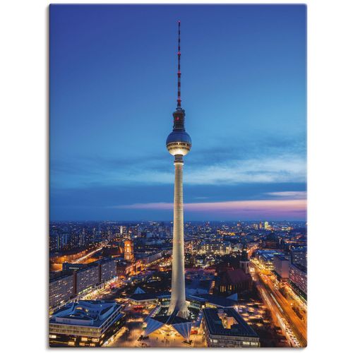 4057738867333 - Wandbild ARTLAND Berlin Fernsehturm Bilder Gr B H 90 cm x 120 cm Leinwandbild Deutschland Hochformat 1 St blau Bild Metallbild Metallbilder Bilder als Alubild Leinwandbild Wandaufkleber oder Poster in versch Größen