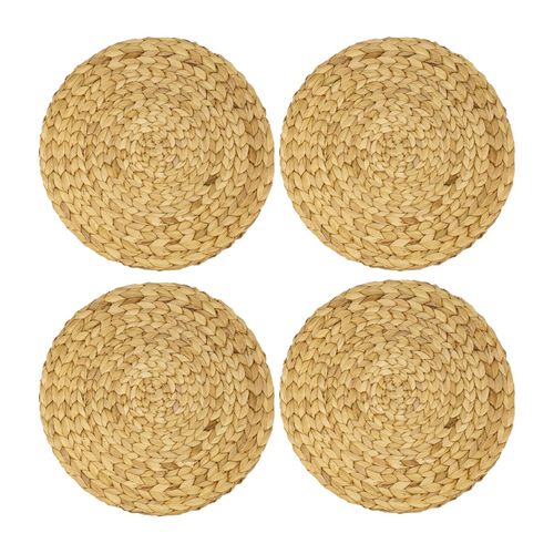 4010537372316 - HMF 37231-S4 Tischset rund geflochten aus Wasserhyazinthe abwaschbar 4er Set 35 cm