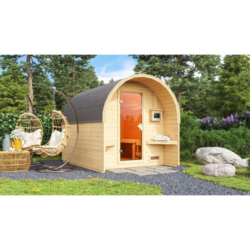 4010090475417 - Karibu Fasshaus lfe SET naturbelassen mit Ofen 9 kW ext Strg Kabel Dachfolie 4010090475417 - Karibu Fasshaus lfe SET naturbelassen mit Ofen 9 kW ext Strg Kabel Dachfolie