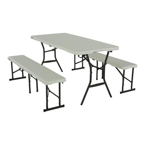 4260280770635 - Kunststoff Bierzeltgarnitur 3-teilig Weiß 182x76x74 cm 4260280770635 - Kunststoff Bierzeltgarnitur 3-teilig Weiß 182x76x74 cm