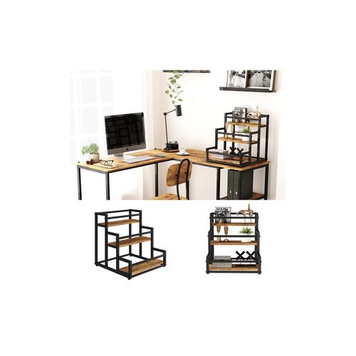 4066731447107 - Treppenregal Fyrk Eiche Schwarz 33 x 34 cm mit 3 Ebenen