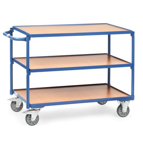 4017976021331 - Tischwagen mit Holzwerkstoffplatten 3 Etagen mit rechteckige Ladeflächen 1000x600mm - Fetra 4017976021331 - Tischwagen mit Holzwerkstoffplatten 3 Etagen mit rechteckige Ladeflächen 1000x600mm - Fetra