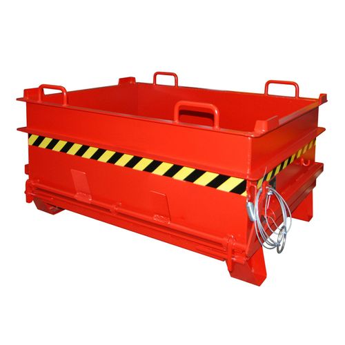 4052462043398 - eurokraft pro Baustoffcontainer BC mit Steinklammer-Entriegelung BxH 1305 x 700 mm feuerrot 4052462043398 - eurokraft pro Baustoffcontainer BC mit Steinklammer-Entriegelung BxH 1305 x 700 mm feuerrot