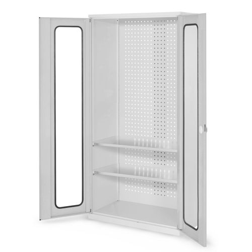4251142216859 - Systeme ®RasterPlan Werkzeugschrank 1950x1000m Modell 5 Tiefe 500mm Sichtfenstertüren lichtgrau 4251142216859 - Systeme ®RasterPlan Werkzeugschrank 1950x1000m Modell 5 Tiefe 500mm Sichtfenstertüren lichtgrau