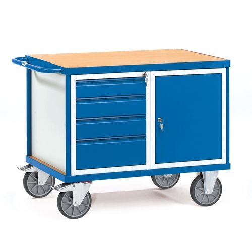 4017976024769 - Fetra 2476 Tisch- und Schrankwagen Stahl pulverbeschichtet Traglast (max) 500 kg Brillantblau (RAL 5007)