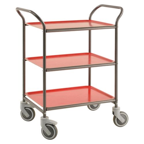7350050356507 - Tablettwagen KM1620-AR 3 Tabletts 495x770x960mm (BxLxH) bis 150kg belastbar 4 Lenkrollen 2 davon mit Bremse anthrazit 7350