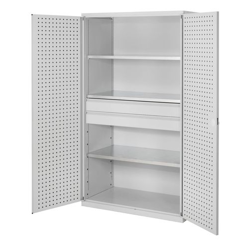 4251142240281 - Systeme ®RasterPlan Großvolumenschränke 1950x1130x590mm Lochplattentüren Modell 3 lichtgrau 4251142240281 - Systeme ®RasterPlan Großvolumenschränke 1950x1130x590mm Lochplattentüren Modell 3 lichtgrau
