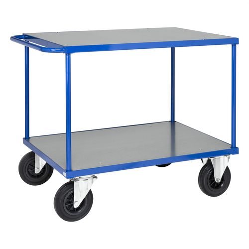 7350050351915 - Kongamek - Tischwagen in blau 1100x700x870mm Ladefläche Stahlblech verzinkt mit Schiebegriff und Gummibereifung ohne Bremse