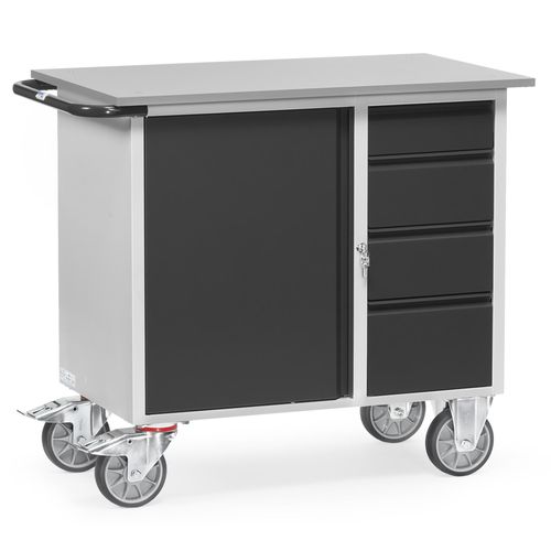 4017976424521 - Werkstattwagen 2452 1 Schrank 4 Schubladen Stahlblech anthrazitgrau 4017976424521 fetra