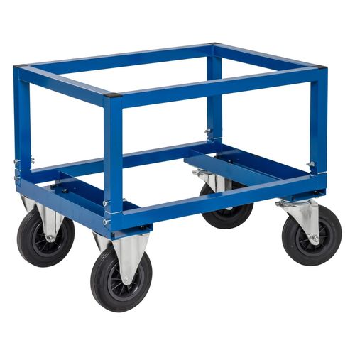 7350050358037 - Palettenwagen KM221-BHB Palettenwagen niedrig 600x800x650mm (BxLxH) bis 800kg belastbar 2 Bockrollen 2 Lenkrollen mit Brems