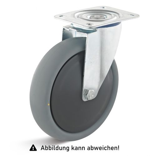 4250448511309 - Rollcart TPE-ESD Lenkrolle Ø160x40mm in grau 180kg Tragkraft mit Kunststoff-Felge