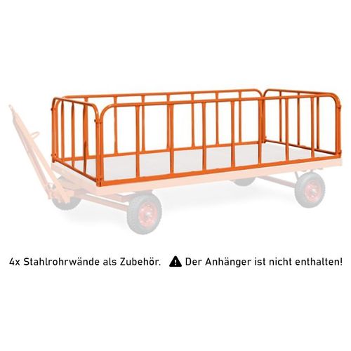 4250448504271 - 4 Stahlrohrwände steckbar 750mm hoch für Industrieanhänger 2500x1250mm als Zubehör - Rollcart 4250448504271 - 4 Stahlrohrwände steckbar 750mm hoch für Industrieanhänger 2500x1250mm als Zubehör - Rollcart