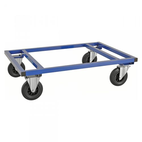 7350074801410 - Palettenwagen KM217-B 800x1200x305mm (BxLxH) bis 800kg belastbar 2 Bockrollen 2 Lenkrollen blau 7350074801410 Kongamek