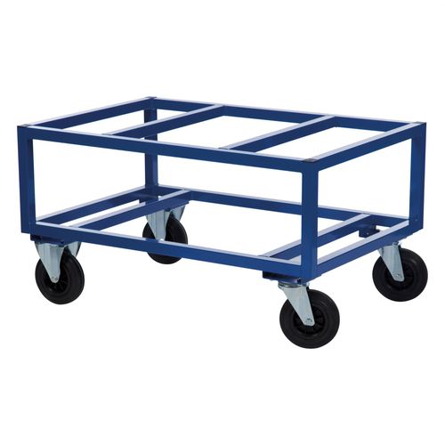 7350074806903 - Palettenwagen KM221-FIN-B Palettenwagen 1200x1000 1000x1200x650mm (BxLxH) bis 800kg belastbar 2 Bockrollen 2 Lenkrollen bl