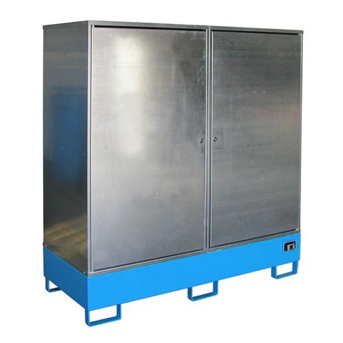 4052462026414 - Gefahrstoffschrank BAUER GS-2 Stahlblech unterfahrbar für 2 x 200 l Fässer B 1680 x T 690 x H 1780 mm blau 4052462026414 - Gefahrstoffschrank BAUER GS-2 Stahlblech unterfahrbar für 2 x 200 l Fässer B 1680 x T 690 x H 1780 mm blau