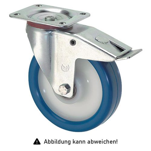 4250448508460 - Rollcart Polyurethan- Lenkrollen Ø125x40mm mit Doppelstop und Kunststoff -Felge 220kg Tragkraft 4250448508460 - Rollcart Polyurethan- Lenkrollen Ø125x40mm mit Doppelstop und Kunststoff -Felge 220kg Tragkraft