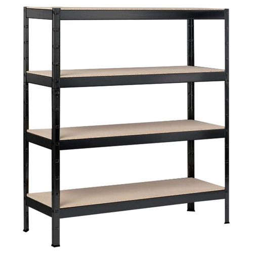 4058255082827 - Schulte Regalwelt - Schwerlastregal mit 4 Holzböden 180x160x60 cm (HxBxT) Traglast pro Ebene ca 250 Kg schwarz-Struktur Lagerregal Kellerregal 4058255082827 - Schulte Regalwelt - Schwerlastregal mit 4 Holzböden 180x160x60 cm (HxBxT) Traglast pro Ebene ca 250 Kg schwarz-Struktur Lagerregal Kellerregal