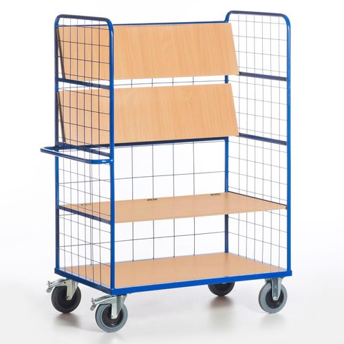 4250448502390 - Etagenwagen klappbar Stahl pulverbeschichtet Traglast (max) 500 kg Enzianblau (RAL 5010) ROLLCART  AUG 18 4250448502390 Rollca