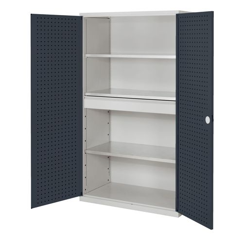 4251142240274 - Systeme ®RasterPlan Großvolumenschränke 1950x1130x590mm Lochplattentüren Modell 2 anthrazitgrau 4251142240274 - Systeme ®RasterPlan Großvolumenschränke 1950x1130x590mm Lochplattentüren Modell 2 anthrazitgrau