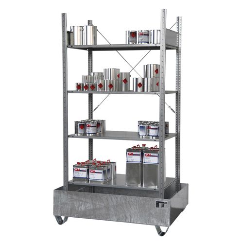 4052462023826 - Kleingebinderegal BAUER S 3022-4E Grundregal B 1200 x T 800 x H 2105 mm 4 Fachböden + 1 Auffangwanne