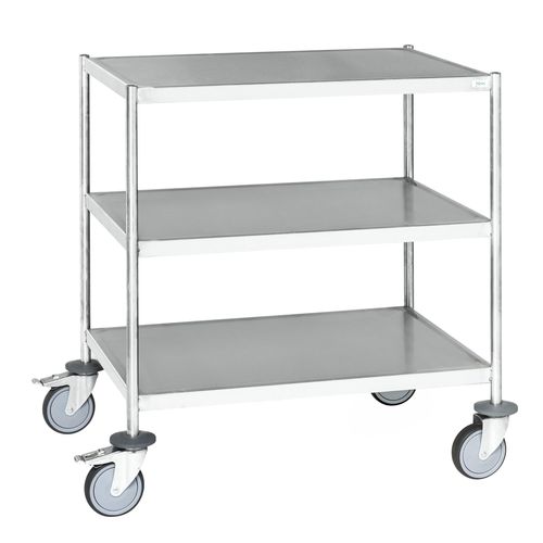 7350112290534 - Kongamek - Edelstahl- Etagenwagen vollständig geschweißt 3 Ladeflächen 1050x550mm Gummibereifung rostfrei mit Bremse 7350112290534 - Kongamek - Edelstahl- Etagenwagen vollständig geschweißt 3 Ladeflächen 1050x550mm Gummibereifung rostfrei mit Bremse