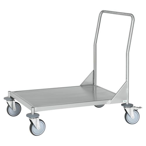 7350112290053 - Kongamek - Edelstahl- Plattformwagen rostfrei mit Schiebegriff 1 Etage 970x475mm Gummibereifung und Bremse 7350112290053 - Kongamek - Edelstahl- Plattformwagen rostfrei mit Schiebegriff 1 Etage 970x475mm Gummibereifung und Bremse