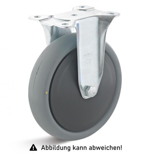 4250448511293 - Rollcart TPE-ESD Bockrolle Ø200x50mm in grau 110kg Tragkraft mit Kunststoff-Felge