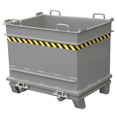 4052462043374 - eurokraft pro Klappbodenbehälter BC Volumen 1 m³ Traglast 2000 kg mausgrau