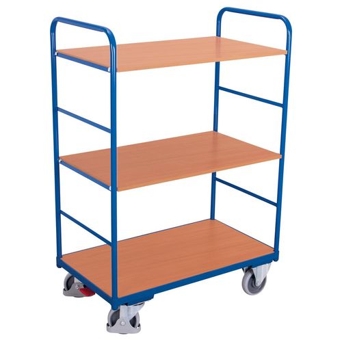 4035694009202 - Etagenwagen Stahl MDF-Platte Enzianblau Buche-Dekor 3 Etagen 1000 x 700 mm EasySTOP bis 250 kg 4035694009202 - Etagenwagen Stahl MDF-Platte Enzianblau Buche-Dekor 3 Etagen 1000 x 700 mm EasySTOP bis 250 kg