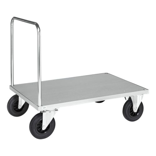 7350050357795 - Plattformwagen verzinkt 1000x700x900mm Boden Stahlblech ummantelt mit offenem Schiebegriff Gummibereifung und Bremse - Kongamek 7350050357795 - Plattformwagen verzinkt 1000x700x900mm Boden Stahlblech ummantelt mit offenem Schiebegriff Gummibereifung und Bremse - Kongamek