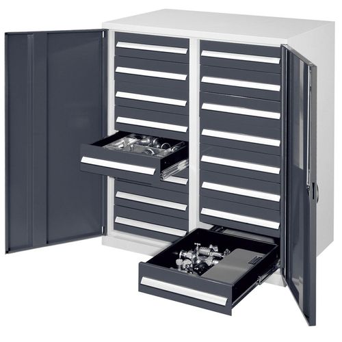 4251142239902 - Systeme Schwerlast-Beistellschränke mit Mitteltrennwand 1110x1000x600mm Vollblechtüren Modell 72 anthrazitgrau 4251142239902 - Systeme Schwerlast-Beistellschränke mit Mitteltrennwand 1110x1000x600mm Vollblechtüren Modell 72 anthrazitgrau